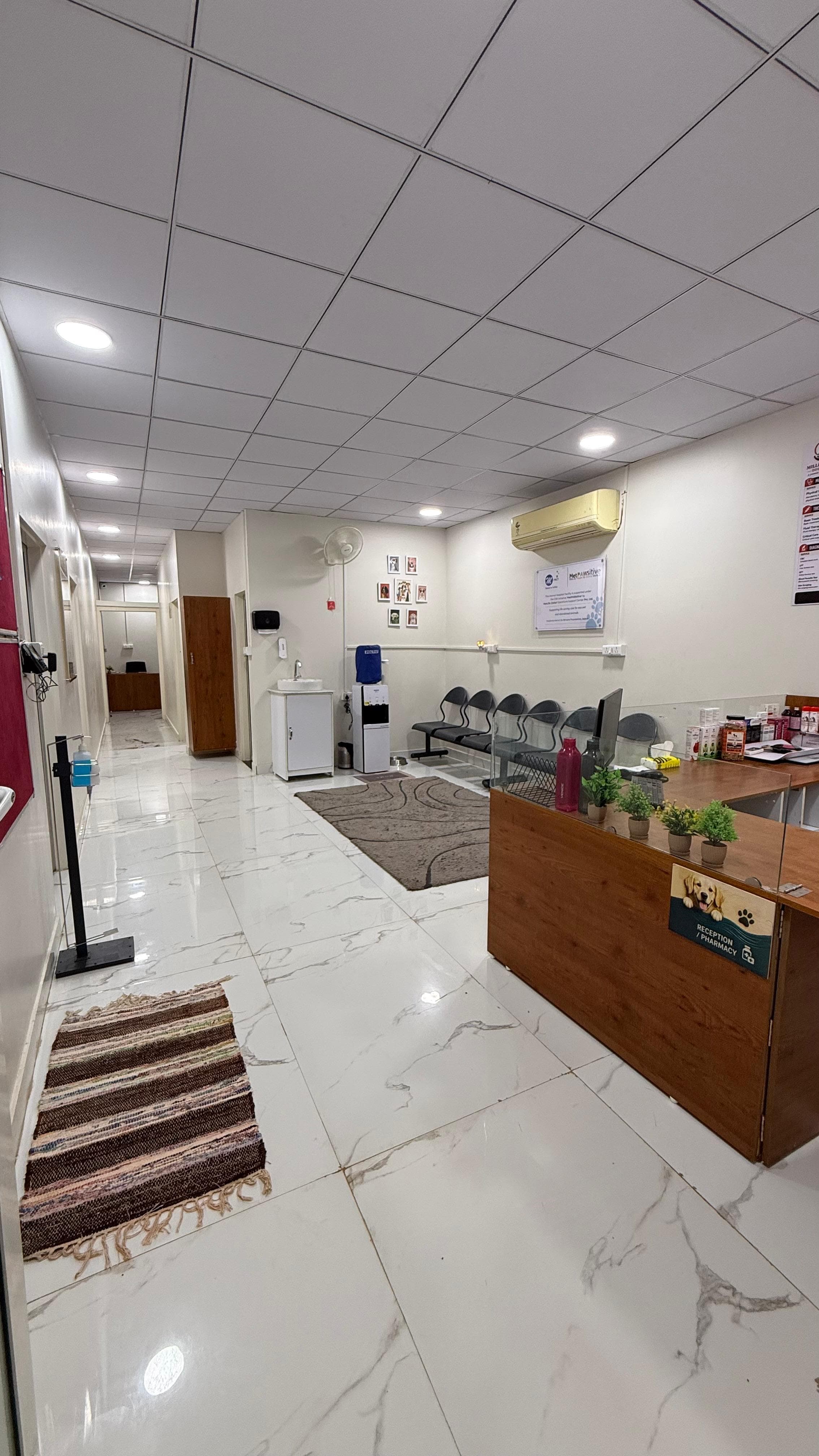 Reception corridor at Milli Memorial Dog Hospital